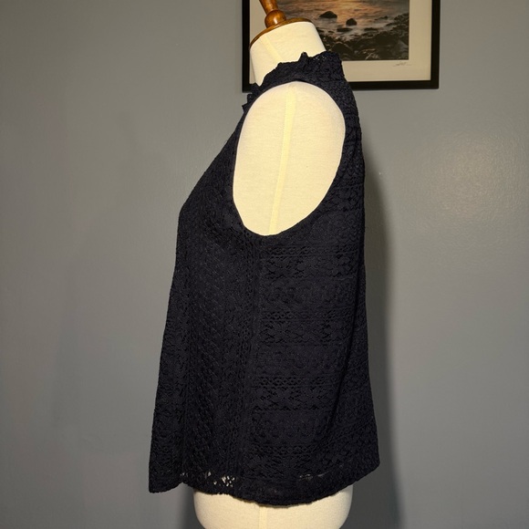Ann Taylor Navy Lace Blouse - Picture 3 of 6